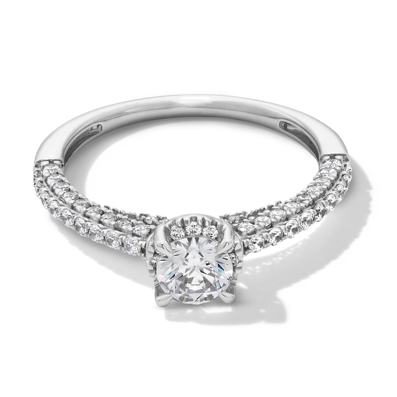 Main Image 1 of 1 CT. T.W. Diamond Frame Engagement Ring in 14K White Gold
