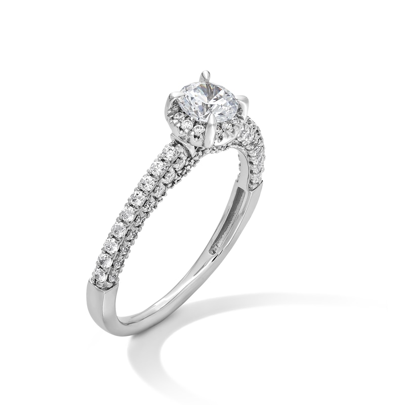 Main Image 3 of 1 CT. T.W. Diamond Frame Engagement Ring in 14K White Gold