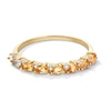 Thumbnail Image 1 of Pear-Shaped Citrine with Brown and White Sapphire Ombré Band in 10K Gold