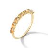 Thumbnail Image 3 of Pear-Shaped Citrine with Brown and White Sapphire Ombré Band in 10K Gold