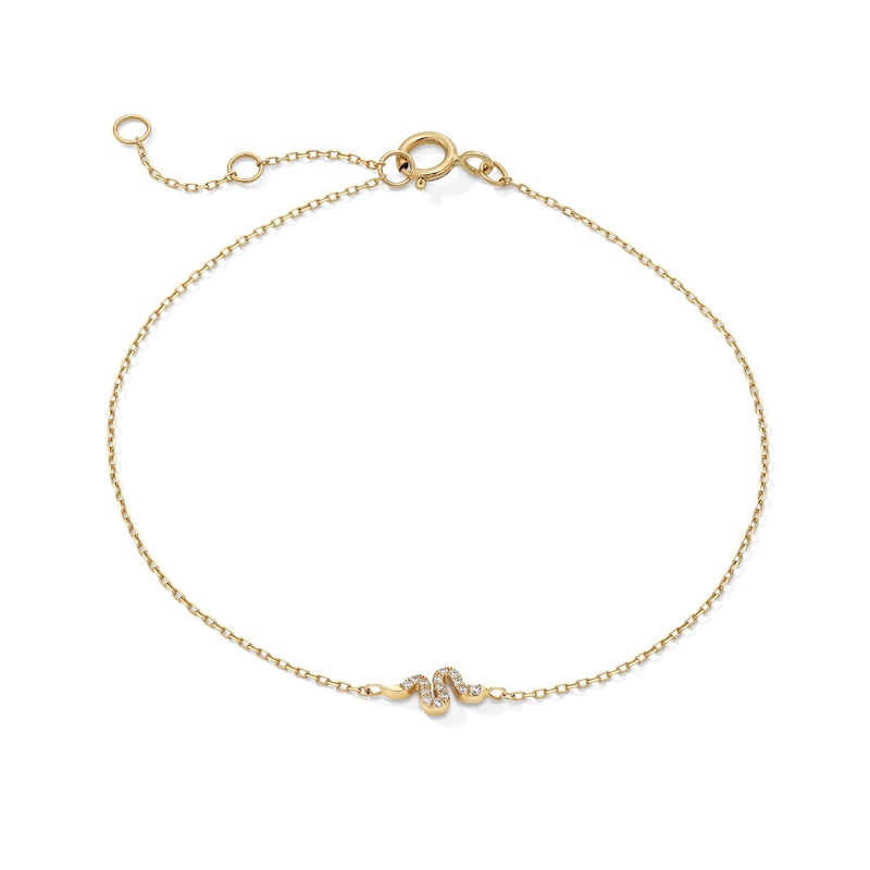 Main Image 1 of Lab-Grown Diamond Accent Snake Bracelet in 10K Gold