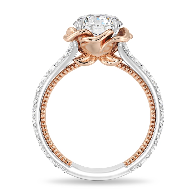 Main Image 3 of Enchanted Star Belle 2-3/4 CT. T.W. Certified Lab-Grown Diamond Rose Split Shank Engagement Ring in 14K Two-Tone Gold