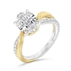 Thumbnail Image 1 of Enchanted Star Rapunzel 3-1/3CT. T.W. Oval Certified Lab-Grown Diamond Crossover Engagement Ring in 14K Two-Tone Gold