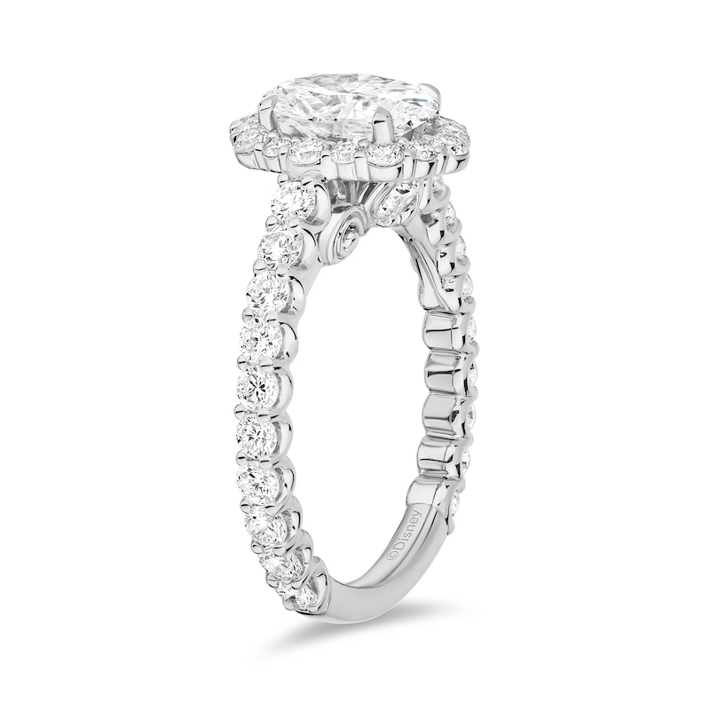 Main Image 2 of Enchanted Star Cinderella 2-7/8 CT. T.W. Oval Certified Lab-Grown Diamond Frame Engagement Ring in 14K White Gold