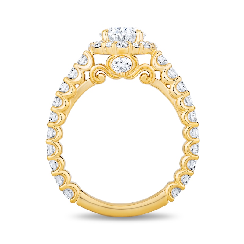 Main Image 2 of Enchanted Star Cinderella 2-7/8 CT. T.W. Oval Certified Lab-Grown Diamond Frame Engagement Ring in 14K White Gold