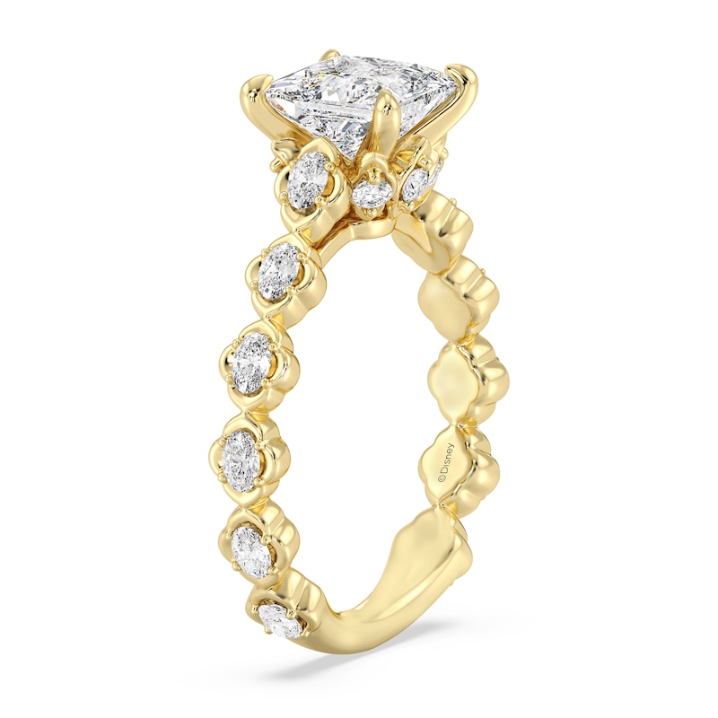 Main Image 2 of Enchanted Star Jasmine 2-3/4 CT. T.W. Princess-Cut Certified Lab-Grown Diamond Clover Engagement Ring in 14K Gold