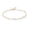 Thumbnail Image 1 of Baroque Freshwater Cultured Pearl Station Bracelet in Sterling Silver with 18K Gold Plate