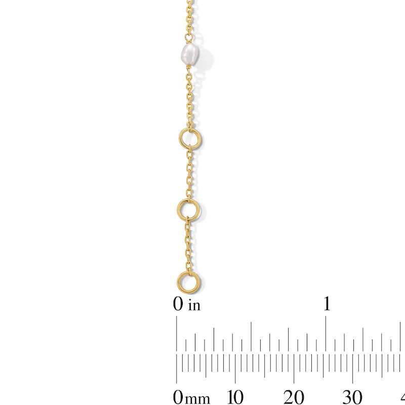 Main Image 3 of Baroque Freshwater Cultured Pearl Station Bracelet in Sterling Silver with 18K Gold Plate