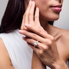 Thumbnail Image 2 of 3-1/2 CT. T.W. Emerald-Cut Certified Lab-Grown Diamond Frame Double Row Shank Engagement Ring in 14K Gold (F/SI2)