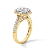 Thumbnail Image 3 of 3-1/2 CT. T.W. Emerald-Cut Certified Lab-Grown Diamond Frame Double Row Shank Engagement Ring in 14K Gold (F/SI2)