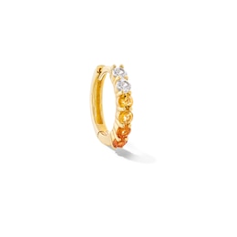 Citrine with Orange and White Sapphire Ombré Single Hoop Earring in 14K Gold