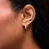 Thumbnail Image 2 of Citrine with Orange and White Sapphire Ombré Single Hoop Earring in 14K Gold