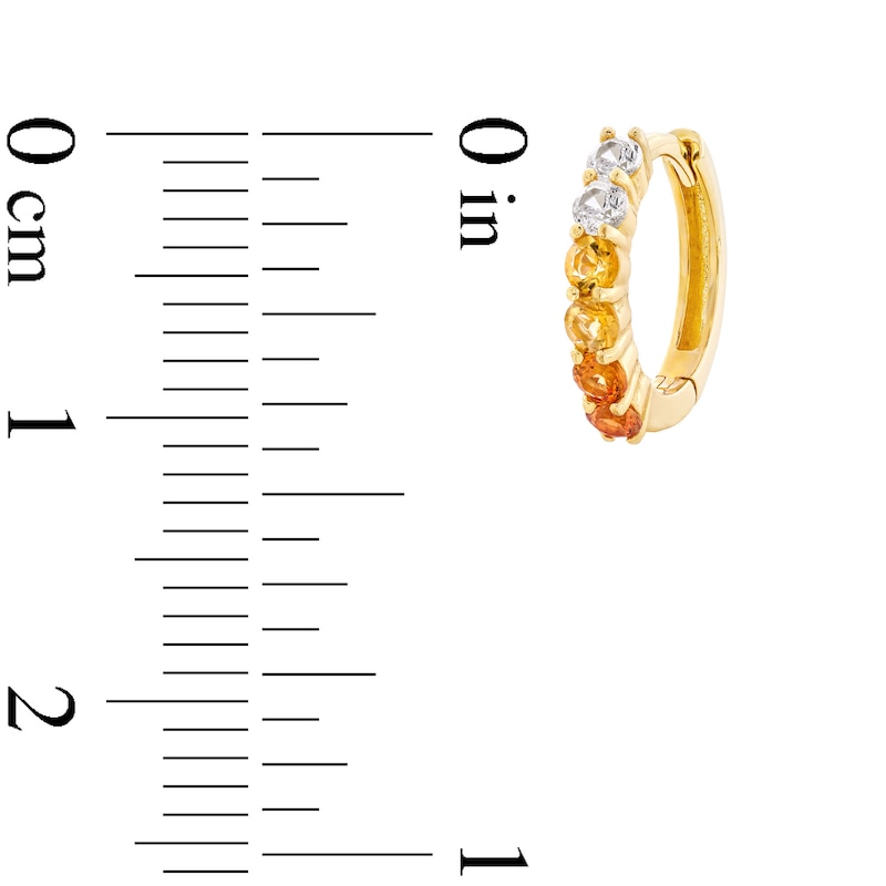 Main Image 3 of Citrine with Orange and White Sapphire Ombré Single Hoop Earring in 14K Gold