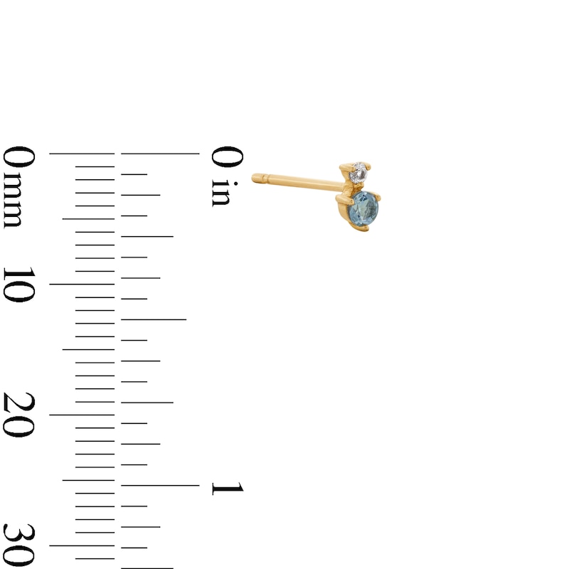 Main Image 3 of Tanzanite and White Sapphire Stacked Single Cartilage Stud Earring in 14K Gold