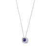Thumbnail Image 1 of Cushion-Cut Blue Lab-Created Sapphire and 1/2 CT. T.W. Certified Lab-Grown Diamond Frame Pendant in 14K White Gold