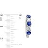 Thumbnail Image 3 of Blue Lab-Created Sapphire and 1/2 CT. T.W. Certified Lab-Grown Diamond Hoop Earrings in 14K White Gold (F/SI2)