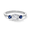 Thumbnail Image 1 of Blue Lab-Created Sapphire and 3/4 CT. Certified Lab-Grown Diamond Three Stone Ring in 14K White Gold (F/VS2)