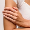 Thumbnail Image 2 of Lab-Created Ruby and 3/4 CT. Certified Lab-Grown Diamond Three Stone Ring in 14K White Gold (F/VS2)