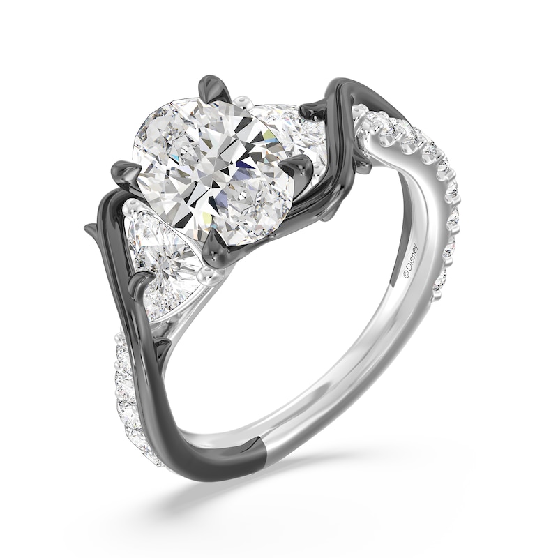 Main Image 1 of Enchanted Star Villains Maleficent 3-3/4 CT. T.W. Oval Certified Lab-Grown Diamond Thorn Engagement Ring in White Gold