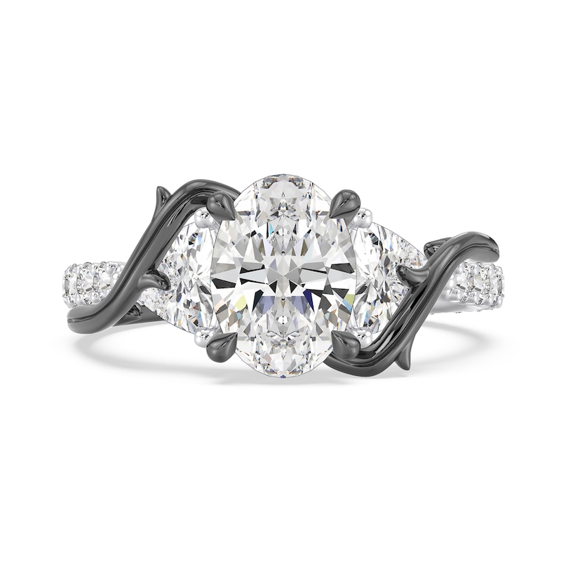 Main Image 4 of Enchanted Star Villains Maleficent 3-3/4 CT. T.W. Oval Certified Lab-Grown Diamond Thorn Engagement Ring in White Gold