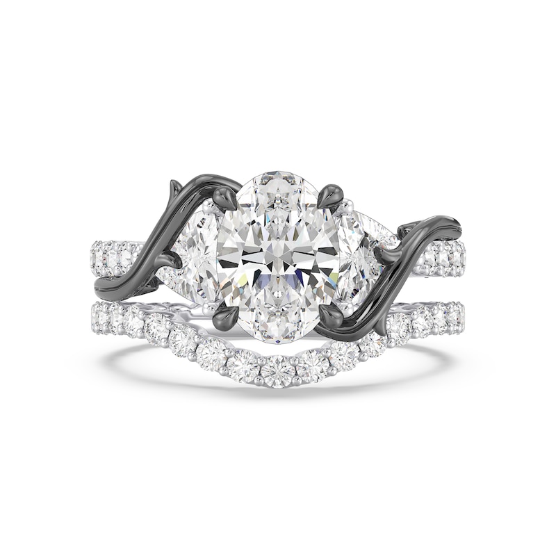 Main Image 7 of Enchanted Star Villains Maleficent 3-3/4 CT. T.W. Oval Certified Lab-Grown Diamond Thorn Engagement Ring in White Gold