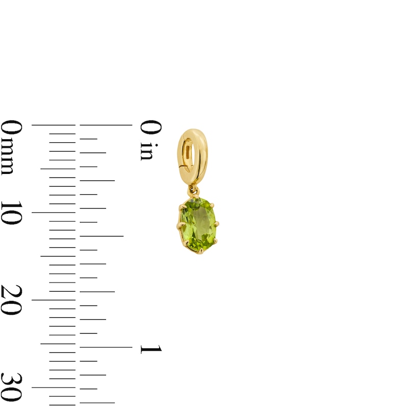 Main Image 2 of Oval Peridot Solitaire Necklace Charm in 10K Gold