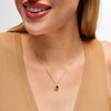 Thumbnail Image 2 of Pear-Shaped Lab-Created Emerald and 1/3 CT. T.W. Certified Lab-Grown Diamond Frame Pendant in 14K White Gold (F/SI2)