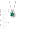Thumbnail Image 4 of Pear-Shaped Lab-Created Emerald and 1/3 CT. T.W. Certified Lab-Grown Diamond Frame Pendant in 14K White Gold (F/SI2)