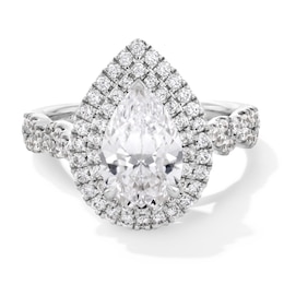 Vera Wang Love Collection 2-1/4 CT. T.W. Pear Certified Lab-Grown Diamond Frame Engagement Ring in 14K White Gold