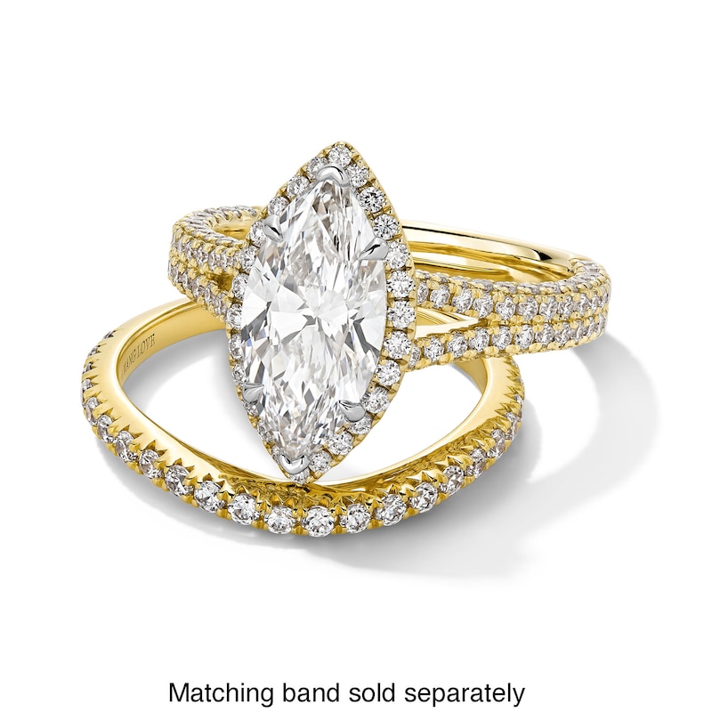 Main Image 4 of Vera Wang Love Collection 3 CT. T.W. Marquise Certified Lab-Grown Diamond Split Shank Engagement Ring in 14K Gold