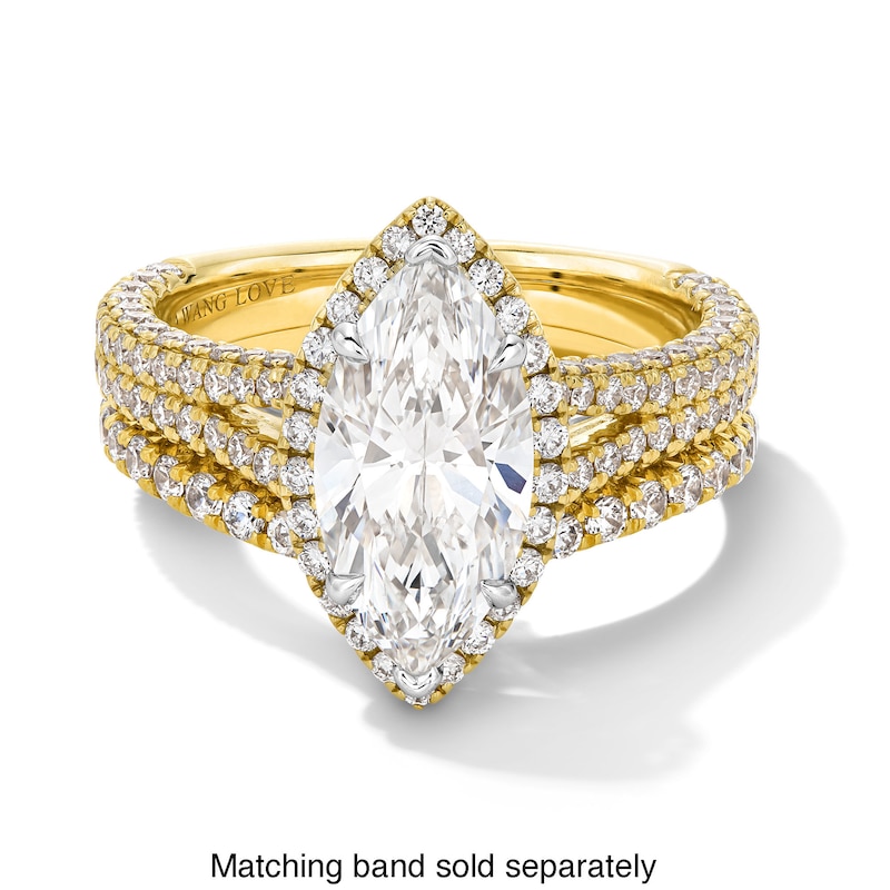 Main Image 5 of Vera Wang Love Collection 3 CT. T.W. Marquise Certified Lab-Grown Diamond Split Shank Engagement Ring in 14K Gold