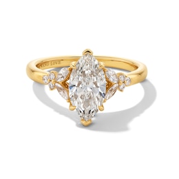 Vera Wang Love Collection 1-7/8 CT. T.W. Marquise-Cut Certified Lab-Grown Diamond Floral Engagement Ring in 14K Gold
