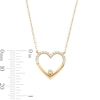 Thumbnail Image 3 of 1/5 CT. T.W. Diamond Heart Necklace in Sterling Silver with 14K Gold Plate