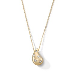 1/20 CT. T. W. Diamond Teardrop Necklace in Sterling Silver with 14K Gold Plate