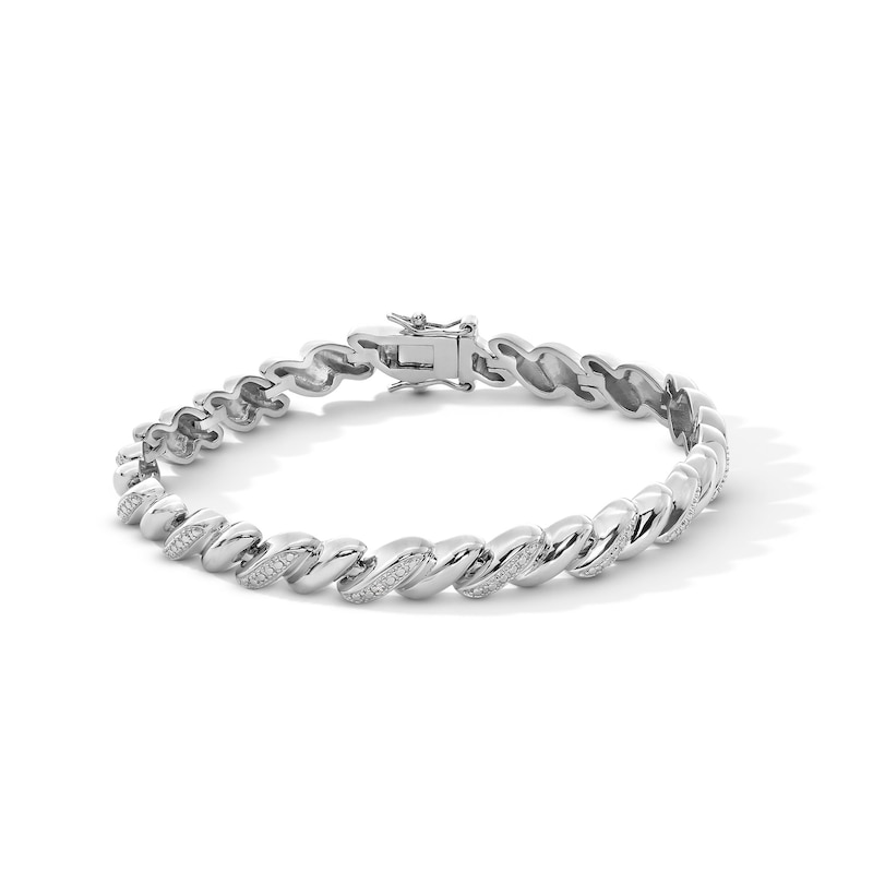 Main Image 1 of Diamond Accent San Marco Link Bracelet in Sterling Silver - 7.25”