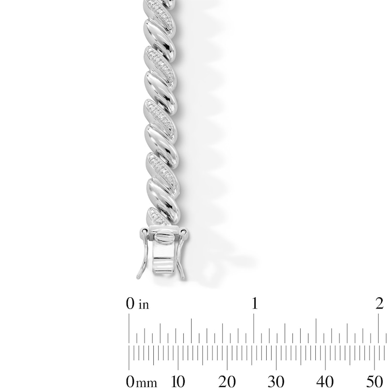Main Image 4 of Diamond Accent San Marco Link Bracelet in Sterling Silver - 7.25”