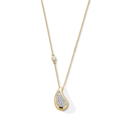 1/5 CT. T.W. Multi-Diamond Teardrop Pendant in Sterling Silver with 14K Gold Plate