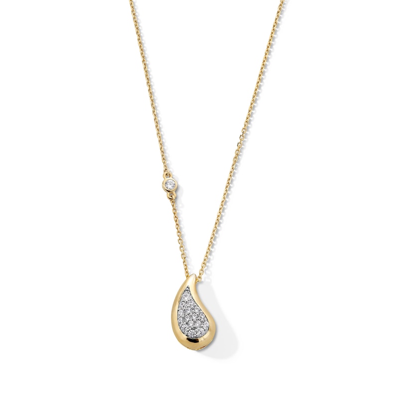 Main Image 1 of 1/5 CT. T.W. Multi-Diamond Teardrop Pendant in Sterling Silver with 14K Gold Plate