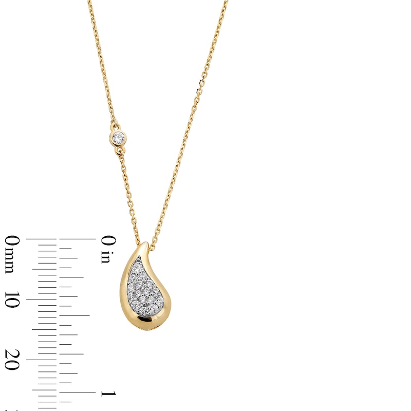 Main Image 3 of 1/5 CT. T.W. Multi-Diamond Teardrop Pendant in Sterling Silver with 14K Gold Plate