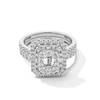 Thumbnail Image 1 of 2 CT. T.W. Emerald-Cut Diamond Triple Frame Bridal Set in 14K White Gold