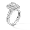 Thumbnail Image 3 of 2 CT. T.W. Emerald-Cut Diamond Triple Frame Bridal Set in 14K White Gold