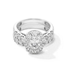 Thumbnail Image 1 of 2-3/4 CT. T.W. Oval Diamond Frame Bridal Set in 14K White Gold