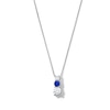 Thumbnail Image 1 of Blue Lab-Created Sapphire and 5/8 CT. T.W. Certified Lab-Grown Diamond Graduated Trio Pendant in 14K White Gold