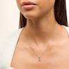 Thumbnail Image 2 of Blue Lab-Created Sapphire and 5/8 CT. T.W. Certified Lab-Grown Diamond Graduated Trio Pendant in 14K White Gold