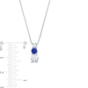 Thumbnail Image 3 of Blue Lab-Created Sapphire and 5/8 CT. T.W. Certified Lab-Grown Diamond Graduated Trio Pendant in 14K White Gold