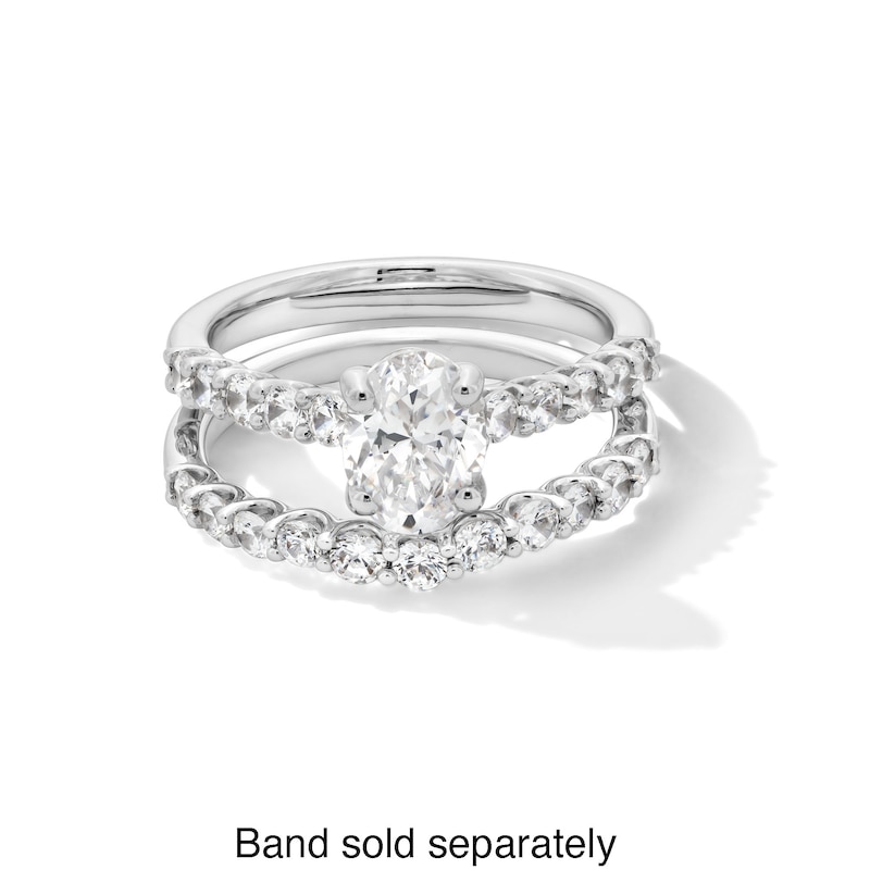Main Image 5 of 1-1/2 CT. T.W. Oval Certified Lab-Grown Diamond Engagement Ring in 14K White Gold (I/SI2)