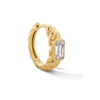 Thumbnail Image 1 of 1/3 CT. T.W. Emerald-Cut Lab-Grown Diamond Solitaire Single Hoop Earring in 10K Gold