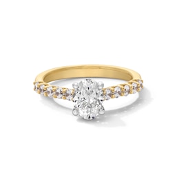 1-1/2 CT. T.W. Oval Certified Lab-Grown Diamond Engagement Ring in 14K Gold (I/SI2)