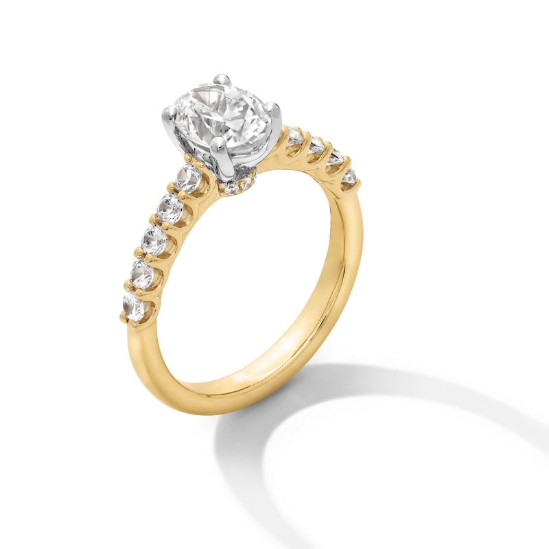 Main Image 3 of 1-1/2 CT. T.W. Oval Certified Lab-Grown Diamond Engagement Ring in 14K Gold (I/SI2)