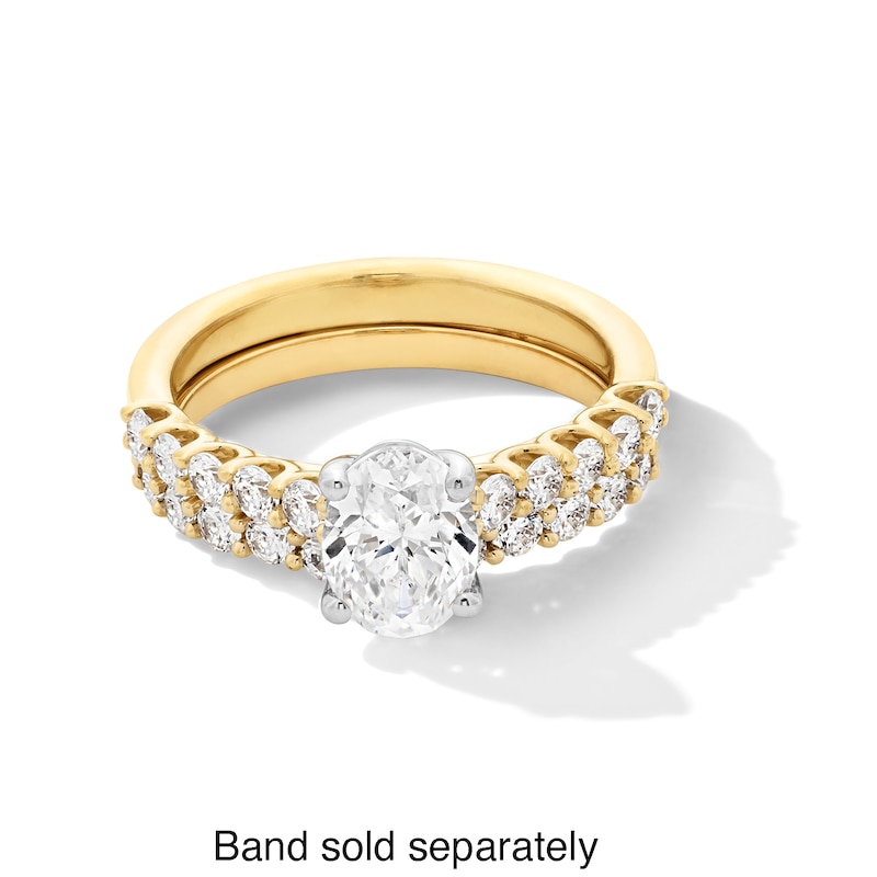 Main Image 4 of 1-1/2 CT. T.W. Oval Certified Lab-Grown Diamond Engagement Ring in 14K Gold (I/SI2)